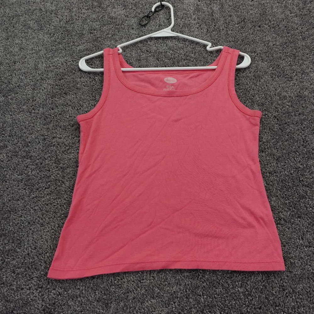 Lee Jeans Tank Top Womens Small Pink Solid Sleeveless Cotton Scoop Neck L-249